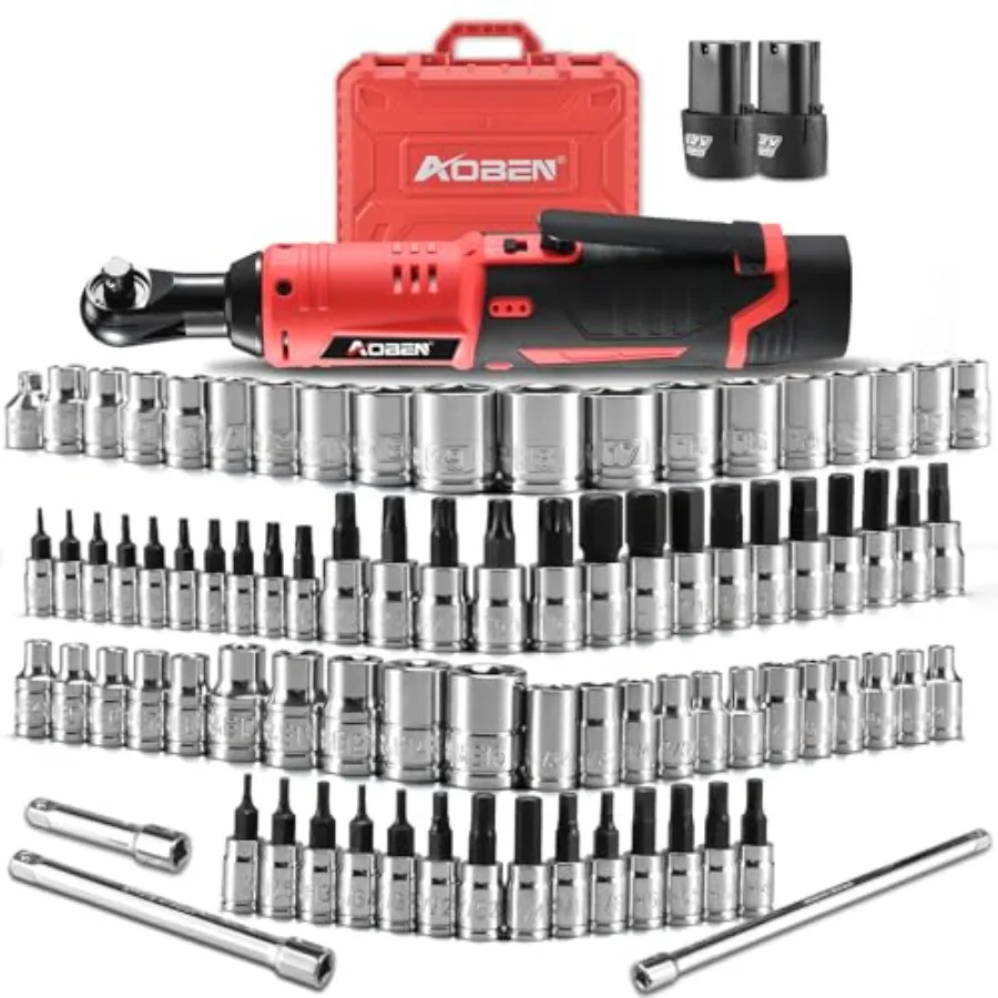 Cordl Electric Ratchet Wrench with 83pc 1/4