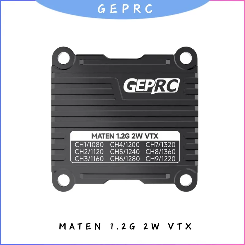 

GEPRC MATEN 1,2 ГГц 2 Вт VTX, 25–2000 мВт, регулируемый, 1080–1360 МГц, FPV-передатчик дальнего действия для гоночного дрона (модуль FPV)