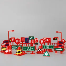 28Pcs/set City Traffic Road Map Kids Toy City Car Parking Roadmap Traffic Signs Safety Dducation Learn Toys For Kids Gifts