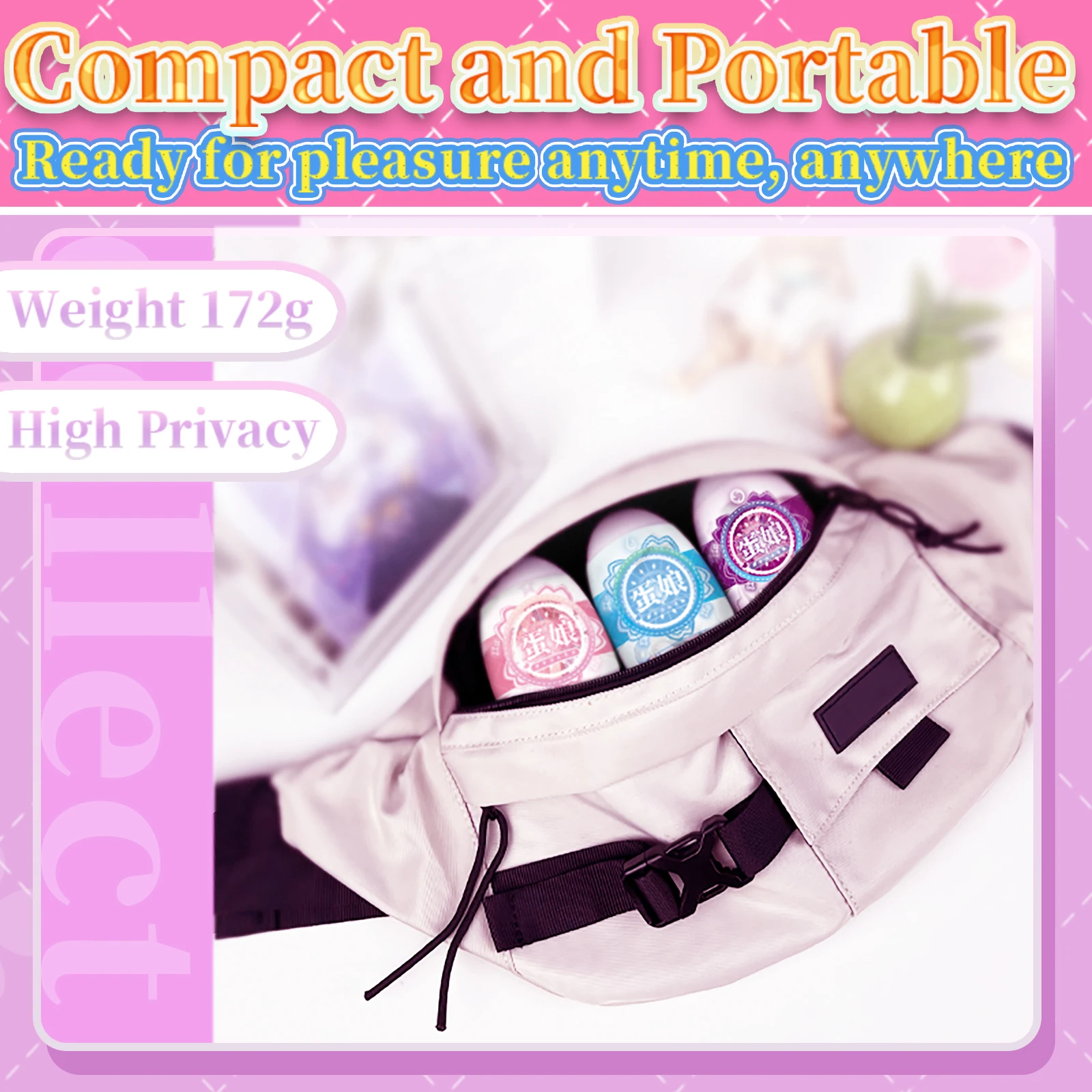 YUU Masturbation Egg Anime Masturbators Cup for Man Pocket Pussy Real Artificial Vagina Portable Adult Sex Toys for Men 6 Colors view 3