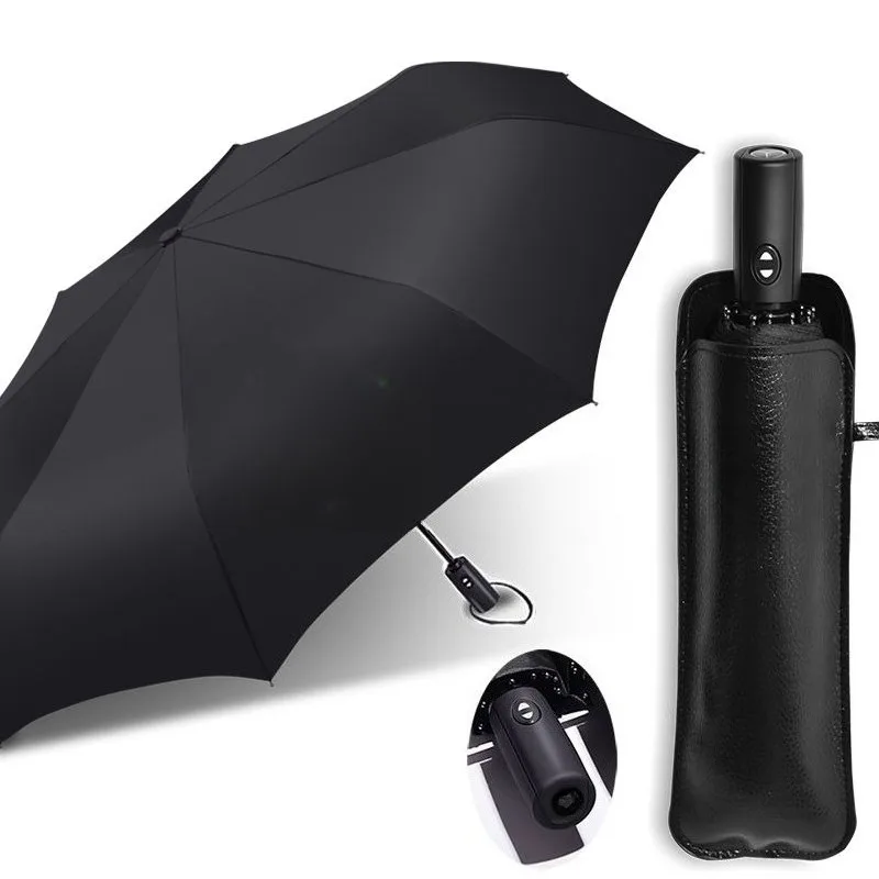 

Полностью автоматический складной тройной рекламный зонт с кожаным чехлом для зонта для Audi Land Rover Bentley Luxury Car