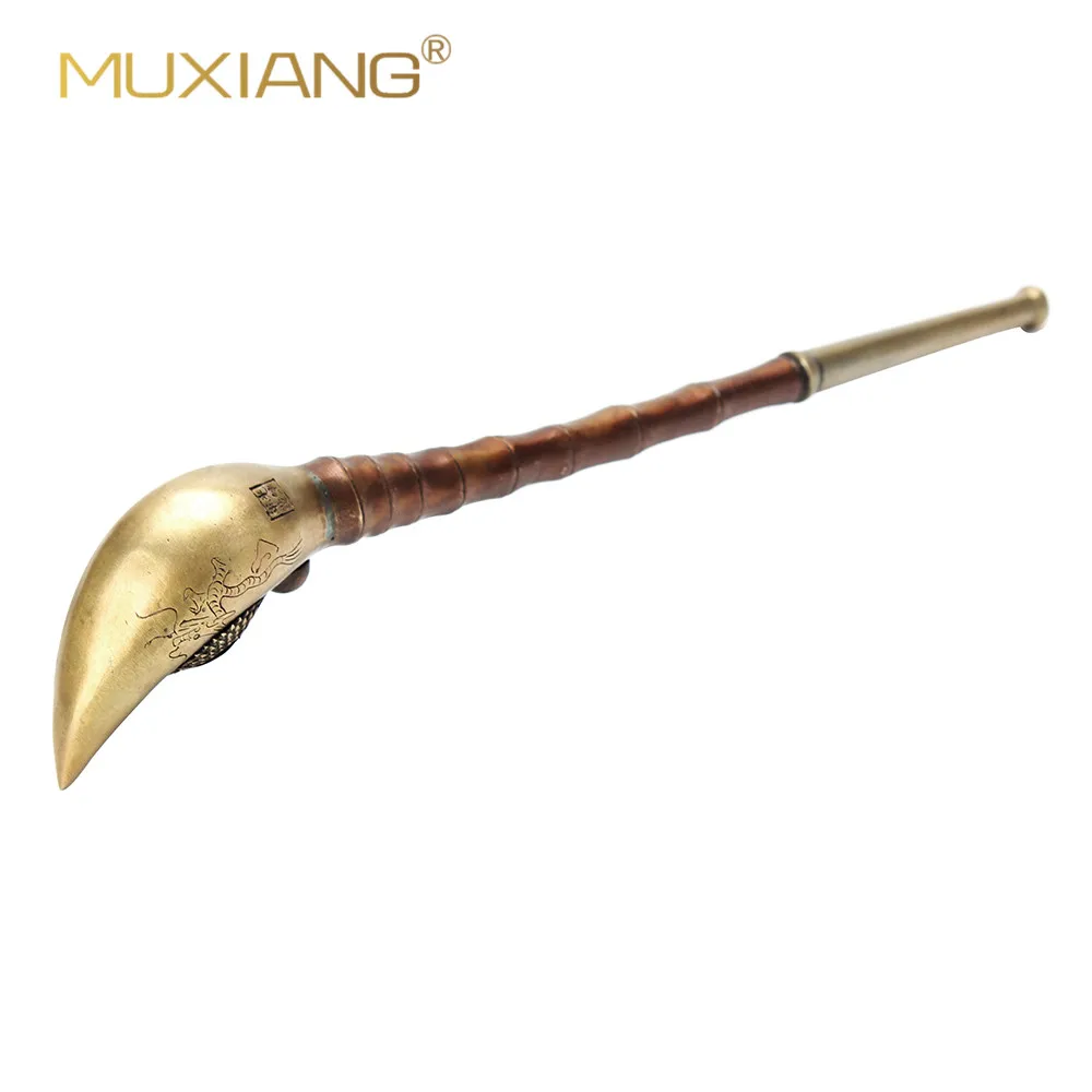 MUXIANG Chinese style dry tobacco pipe brass pipe 140g short straight pipe 140g 27mmx6mmx3mm