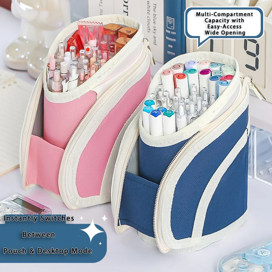 2025 Large Capacity Stretchable Pen Holder Case Multifunctional Extendable Pencil Box Unique Cute Design for Kids Teens Pupil