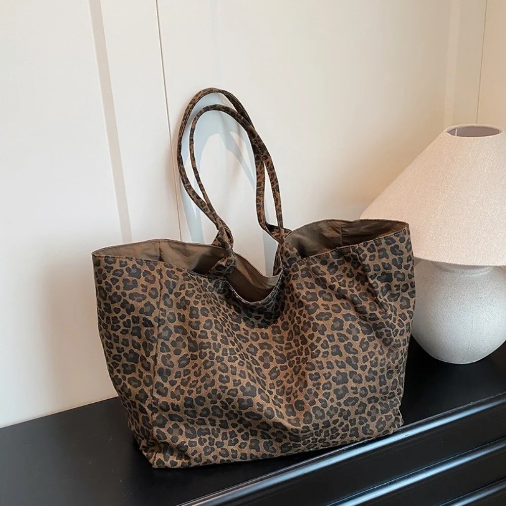 Fashion Leopard Print Shoulder Bag Large Capacity Hand-held Women Tote Bag Texture Underarm Bag Crossbody Bag