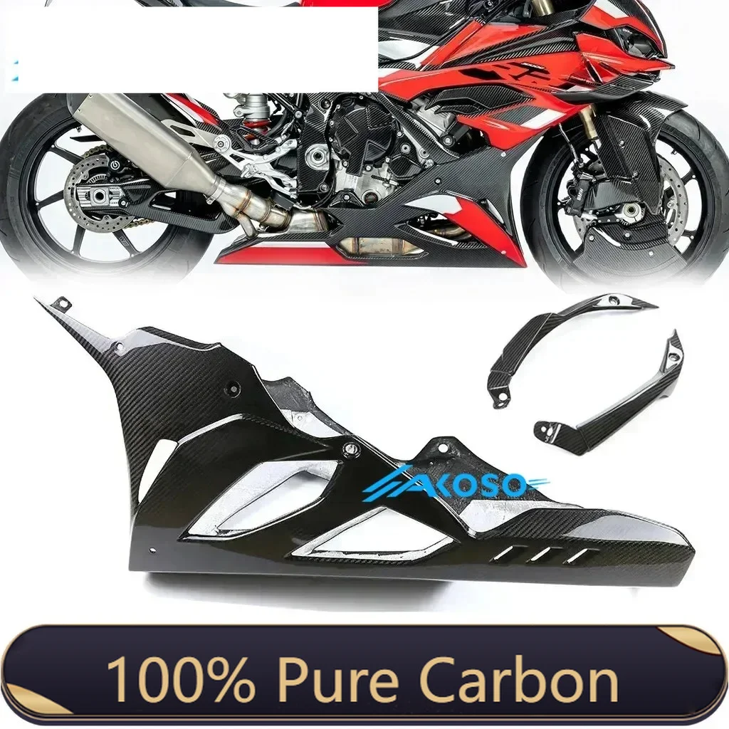 100% 3K Carbon Fiber Belly Pan Motorcycle Body Parts Under Fairing Kit Stock Exhaust For BMW S1000RR 2023 ORIGINAL VERSION 2024