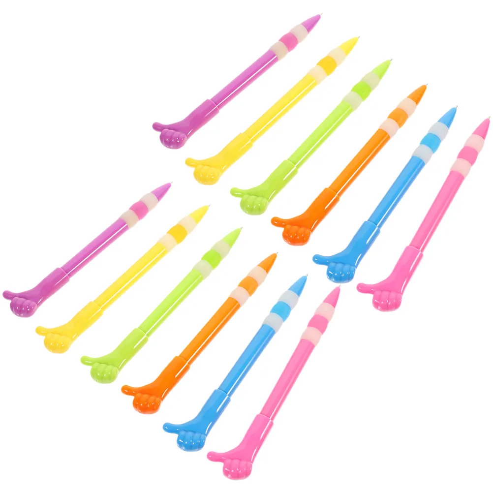 

12pcs Gesture Ballpoint Pens 0 7mm Cute Stylish Students Plastic Small Short Writing Tool Study Stationery Smooth