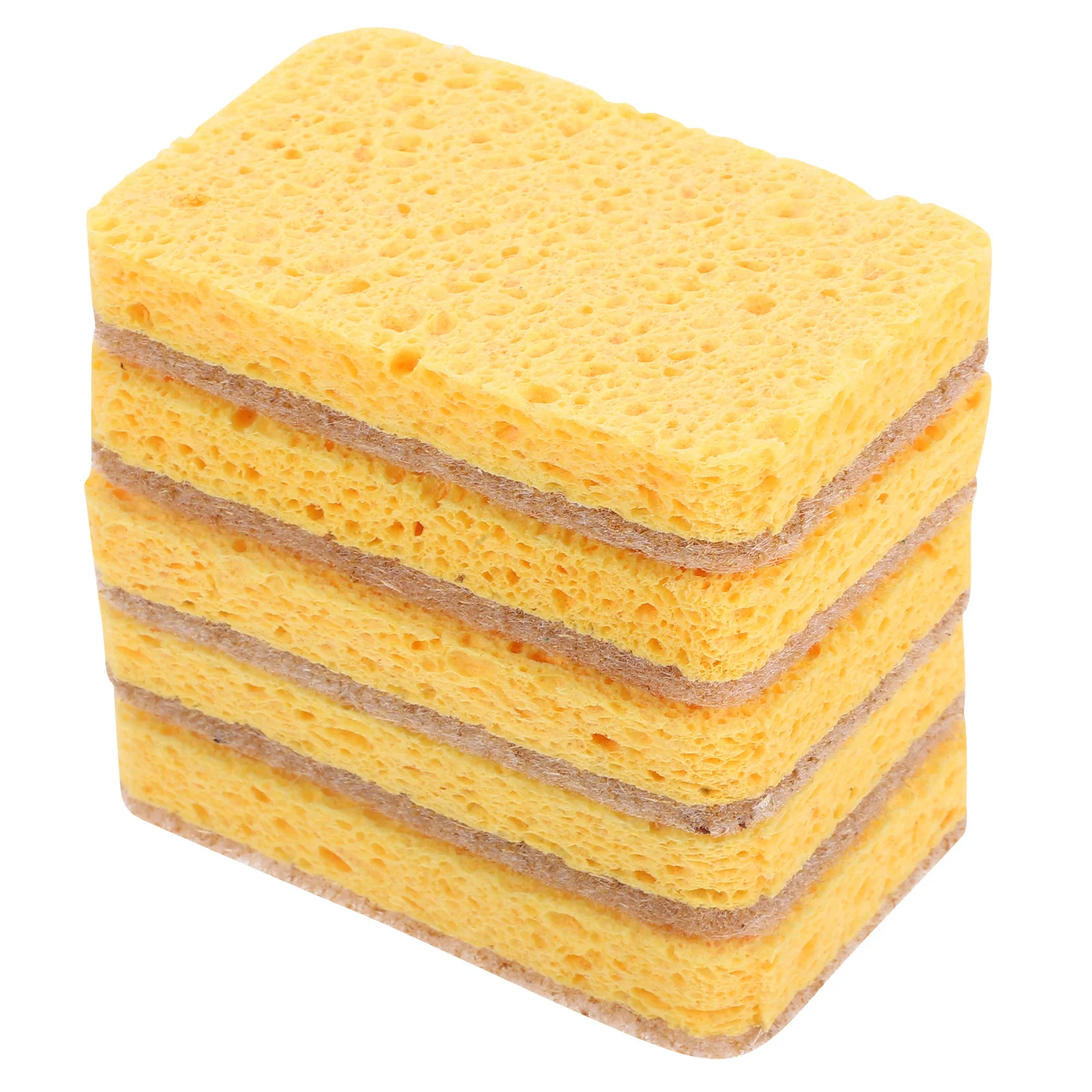 

5pcs Natural Wood Pulp Dish Washing Scrubber Pads High Absorbency Non-Scratch Kitchen Cleaning Rags For Utensils Multi-Function