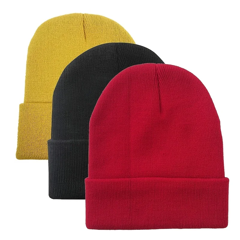 

Winter Hats for Unisex New Beanies Knitted Solid Cute Hat Lady Autumn Female Beanie Caps Warmer Bonnet Women Men Casual Cap