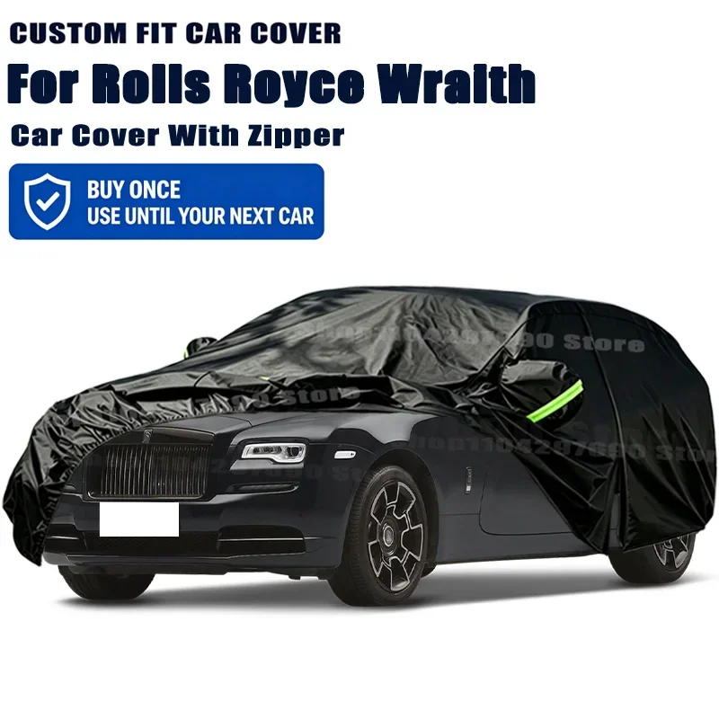 For Rolls Royce Wraith Outdoor Full Car Cover With Zipper Snow Cover Sunshade Waterproof Dustproof Exterior Protection