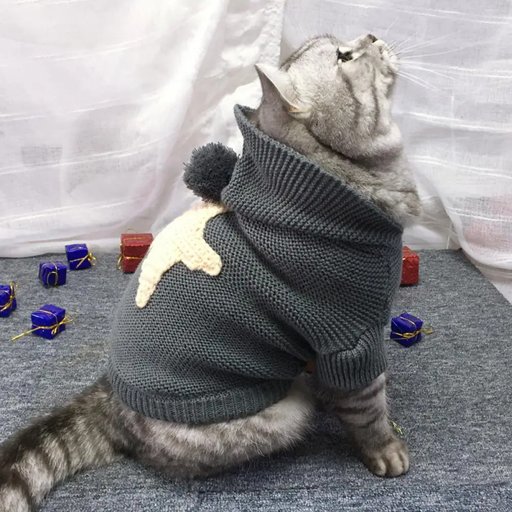 Christmas Cat Sweater Winter Warm Two-leg Pet Costume For Cats High Collar Knitted Kitten Hoodies Sweatshirts for Dog Cat Coat