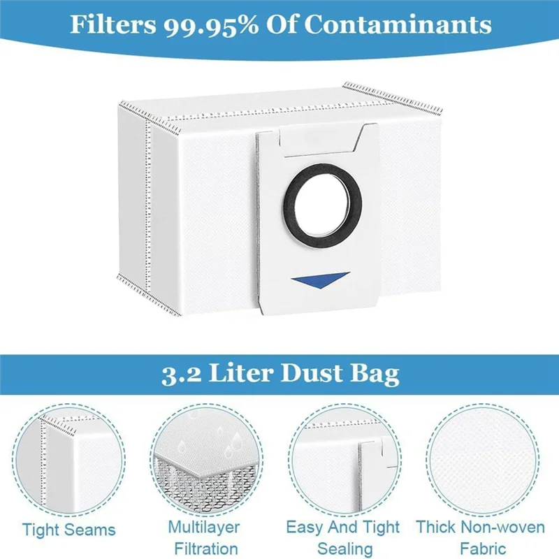 ABLU-Aksesori Tas Penyedot Debu untuk Ecovacs Deepot X1 Omni / T20 Omni, Tas Penyedot Debu Suku Cadang Pengganti
