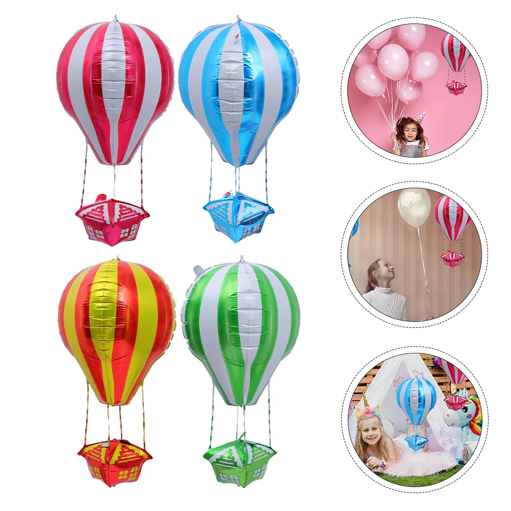 

4 Pcs Balloon Helium Creative Balloons Parachute Decorative Aluminum Film Foil Party Ornament Decoration Child Festival