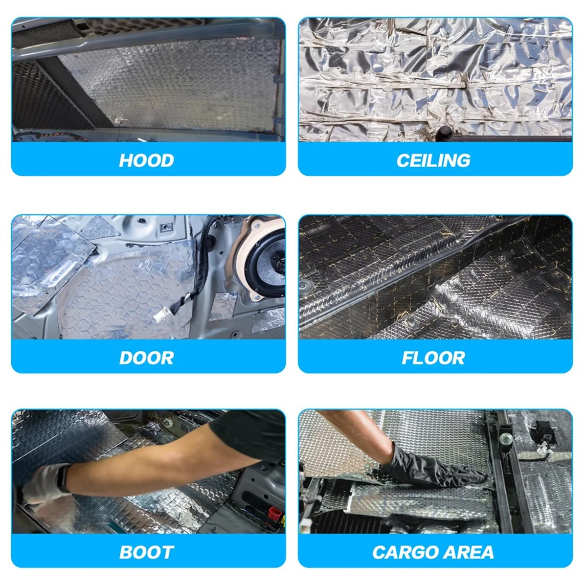 A002 10pcs Insulation Mat Car Sound Insulation Mat Self-Adhesive Insulation Mat Sound Insulation Mat Car Waterproof Fireproof