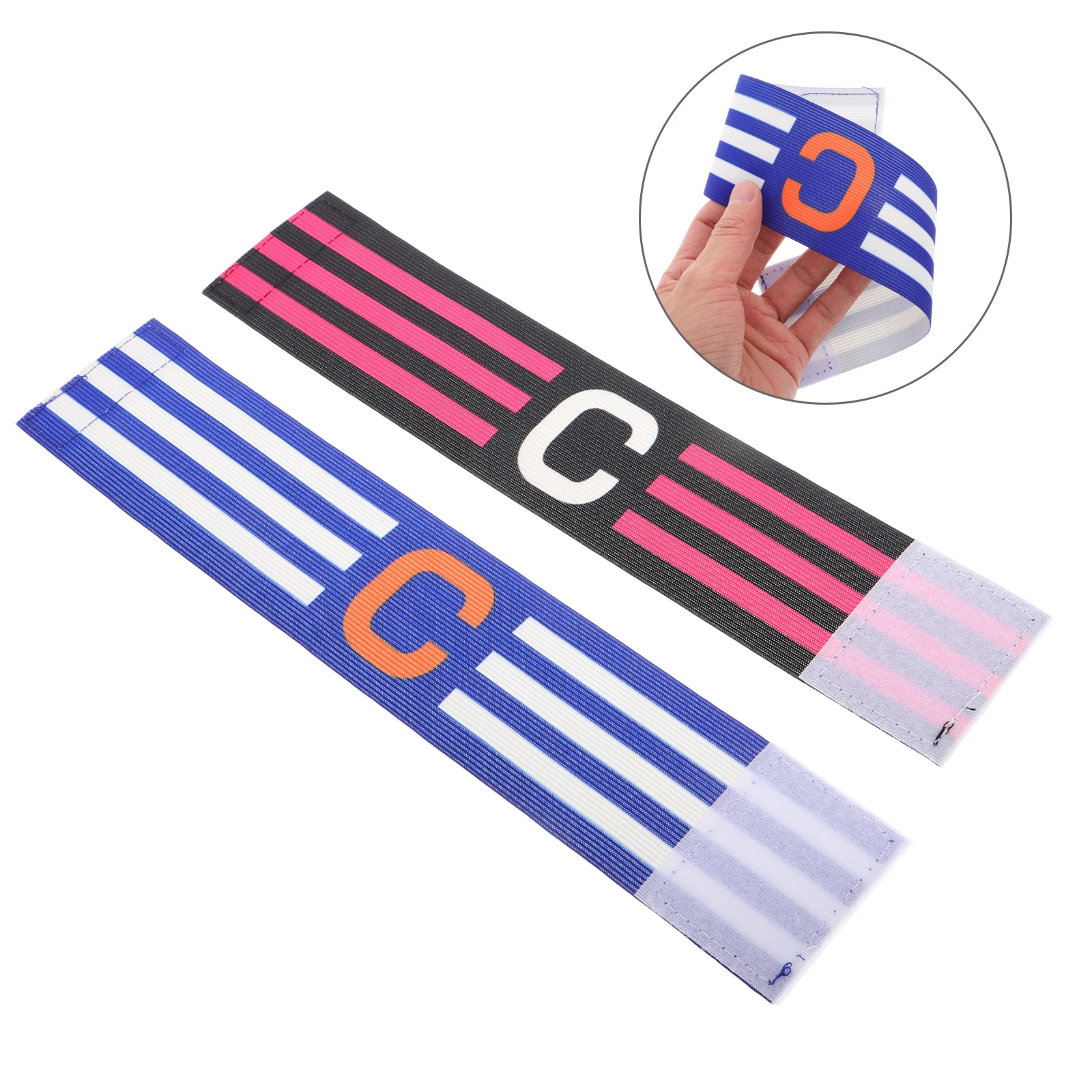 

4pcs Adjustable Football Captain Armband Elastic Anti-Drop Sports Player Arm Bands Bright Colors For Soccer Basketball Team