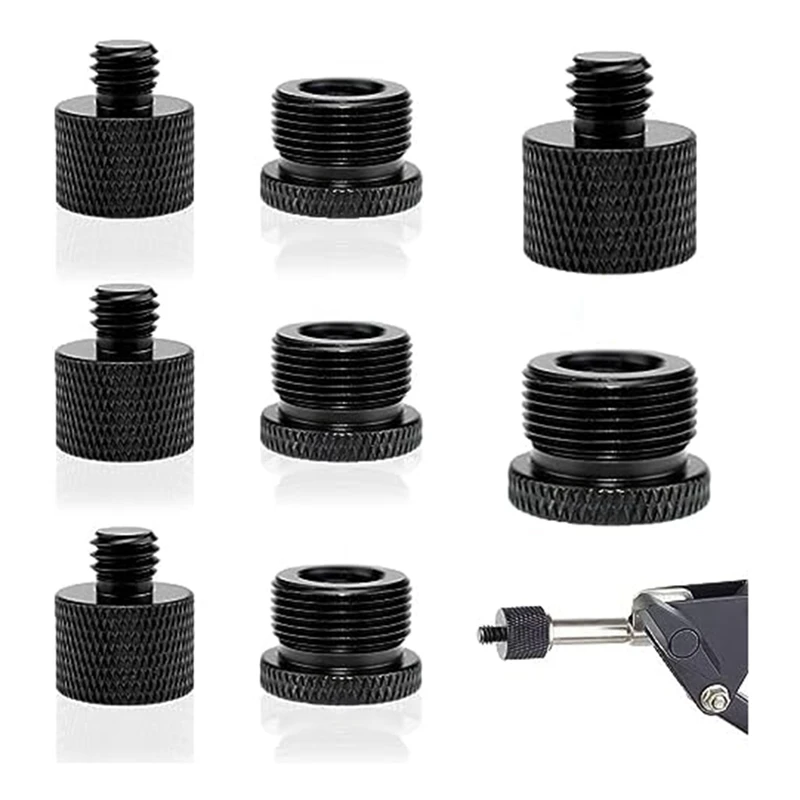Y49A-8 Stuk Microfoonstandaard Adapters 3/8 Tot 5/8 Microfoonadapter Zwart Voor Camera Schroef Monitor Microfoonstandaard