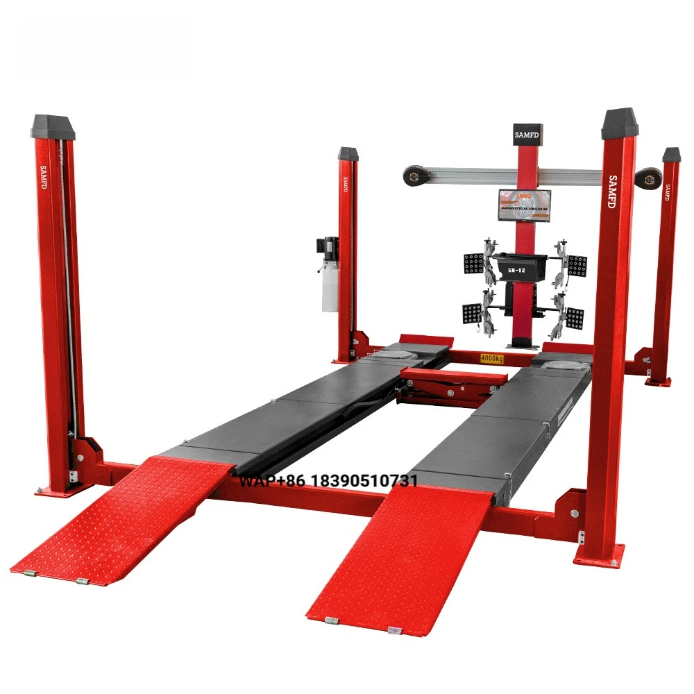 SAMFD Hydraulic Car Jack Lift 4-Post Wheel Alignment Lift Car Lifter With Four Posts