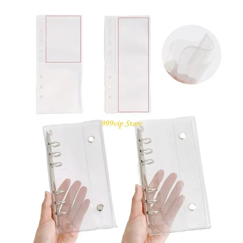 C90C 10 Pieces 6 Lochstempelstasche oder 6 Ringe PVC -Kartenordnerabdeckungen für Fotokard
