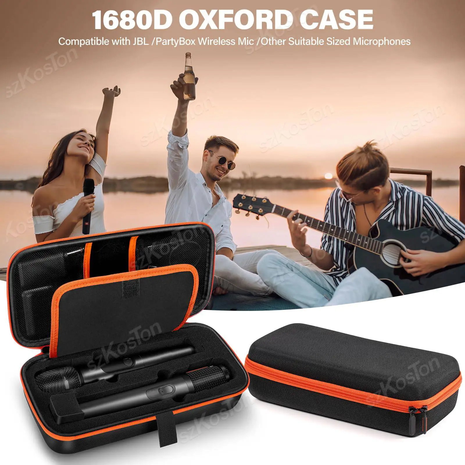 Estuche de Almacenamiento Portátil de Viaje, Ajustable, de Espuma DIY, para Micrófono Inalámbrico, Compatible con JBL 2 