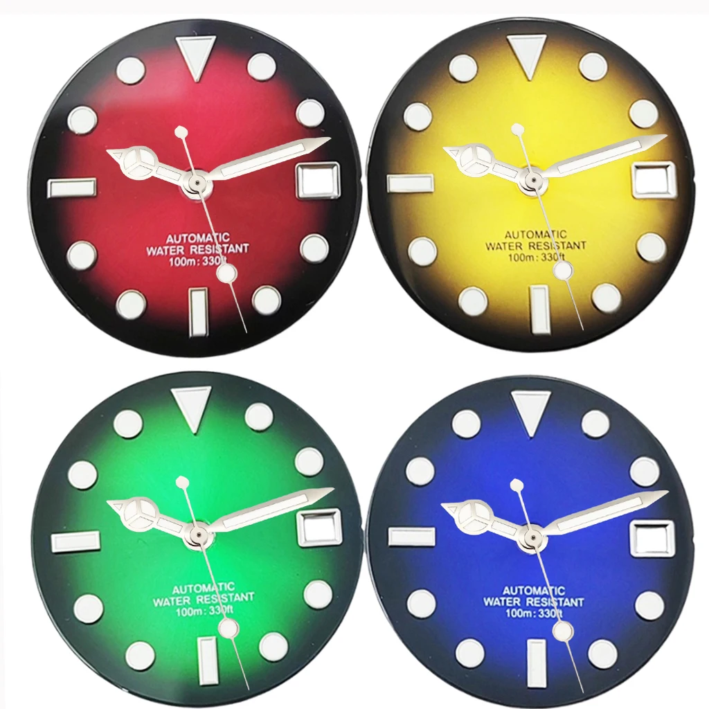 Стерильный циферблат часов 29 мм со стрелками, подходит для часов 3,0, 3,8 часа для NH35 NH36, аксессуары для часов с механизмом, детали