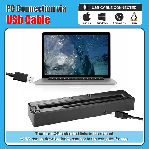 Imagen 2 del producto Impresora inalámbrica profesional, máquina de transferencia de tatuajes, transferencia de plantillas térmicas, Bluetooth, Mini impresoras portátiles de plantillas de tatuaje