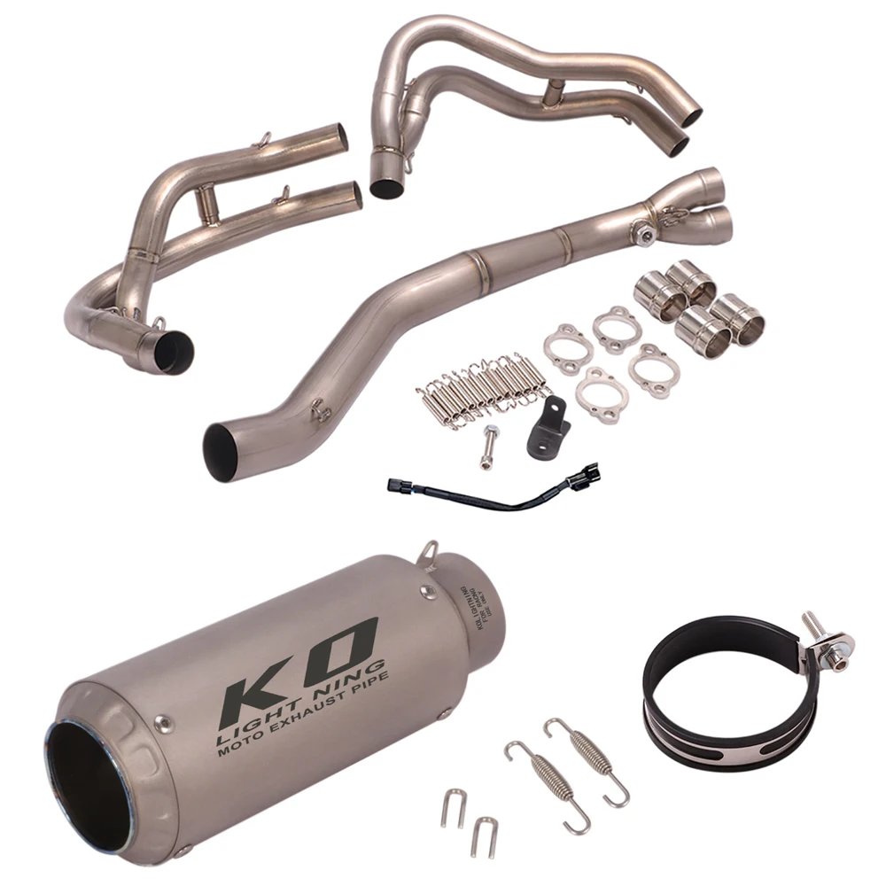 For Kawasaki Ninja ZX25R Motorcycle Exhaust Mufflers Removable DB Killer Front Link Pipe Titanium alloy set