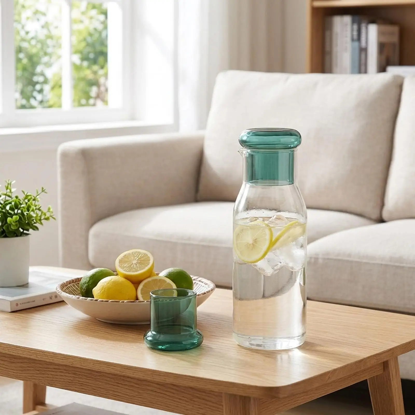 

Glass Water Pitcher Fridge Water Jug with Cup with Lid for Homemade Beverage Cold or Hot Beverage