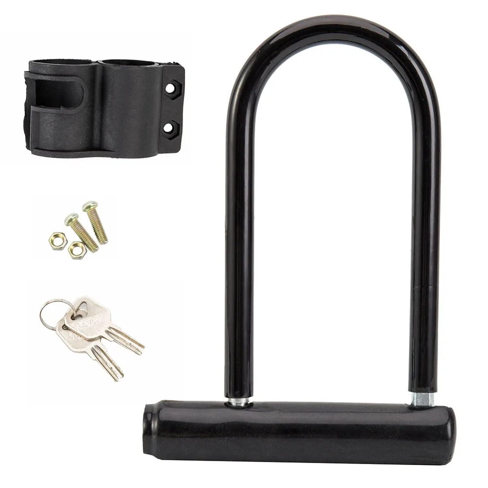 Bike U-Lock Heavy Duty Bicycle Locks Electric Scooter Padlock Anti-theft Bike Locks Set with Keys for Road Bicycles Accessories
