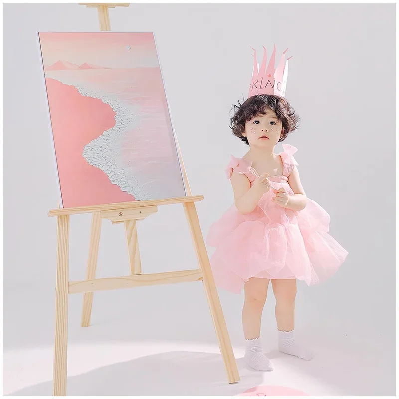 New childrens photography clothing girls photography dress pink princess dress gauze dress photo shoot 신생아사진   fotografía