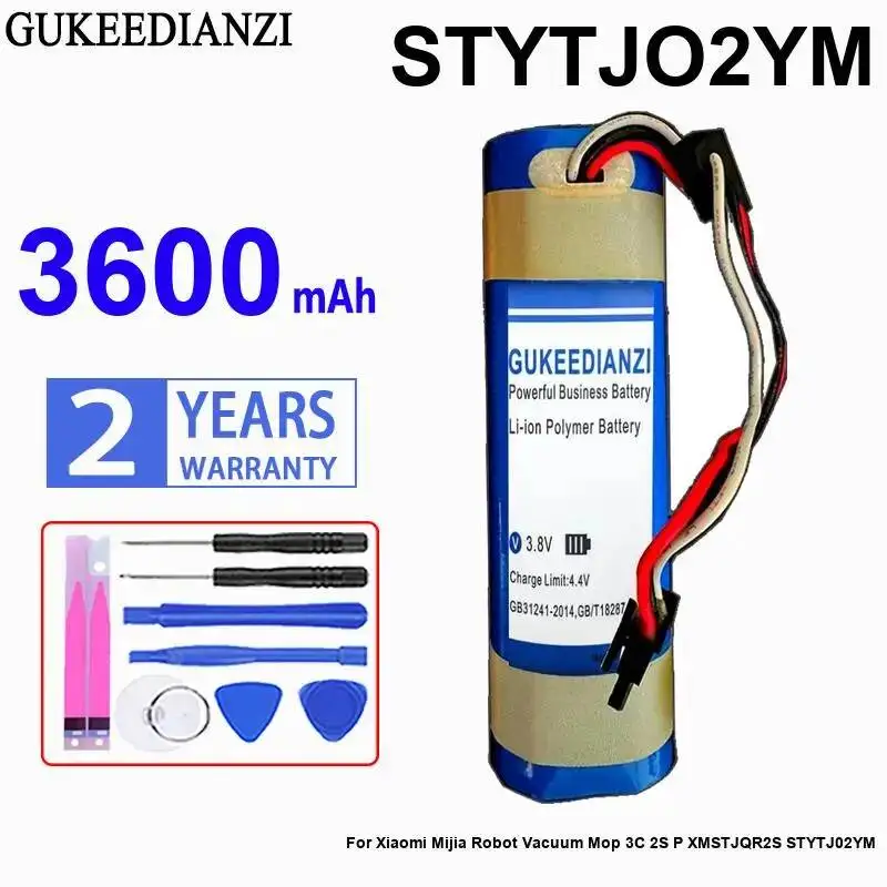 

Аккумулятор для робота-пылесоса Xiaomi Mijia Mop 3C 2S P XMSTJQR2S STYTJ02YM, премиум-класса, долговечный, 3600 мАч, STYTJO2YM