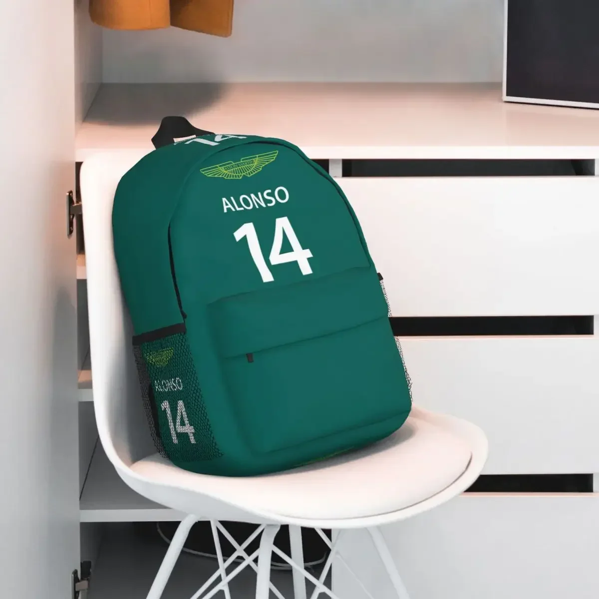 フェルナンド・アロンソ 14 モーターレーススポーツオートバイバックパックホット販売デイパック少年少女ブックバッグショルダーバッグ男性女性スクールバッグ