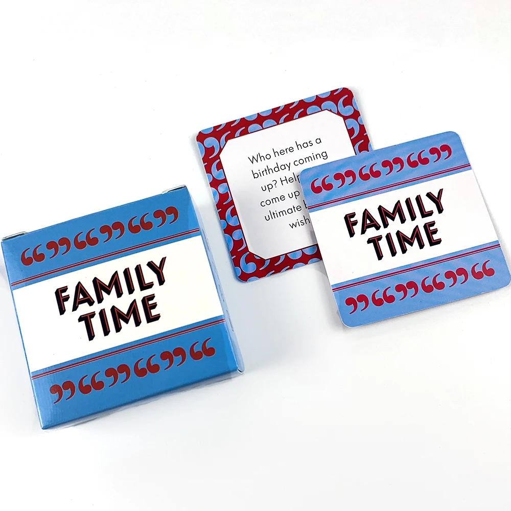 Juego de cartas de tiempo familiar de tamaño Mini para reuniones familiares, 50 tarjetas de conversación después de la cena, juegos de fiesta Borad