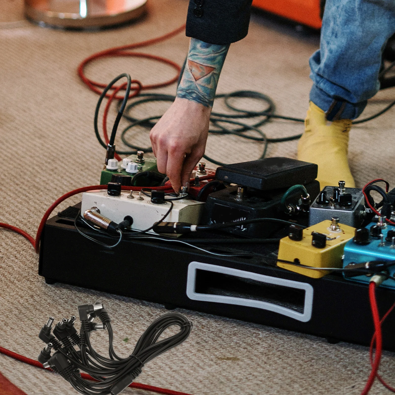 1 Stück Stromkabel für E-Gitarrenpedale, lange Lebensdauer, Geräuschisolierungskabel, stabile Verbindung, hohe Zuverlässigkeit