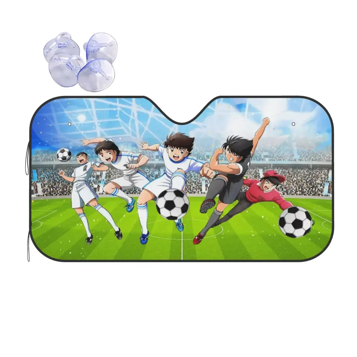 Captain Tsubasa Anime Funny Sunshade Windscreen 76x140cm Japanese Cartoon Foils Sunshade Visor Solar Protect