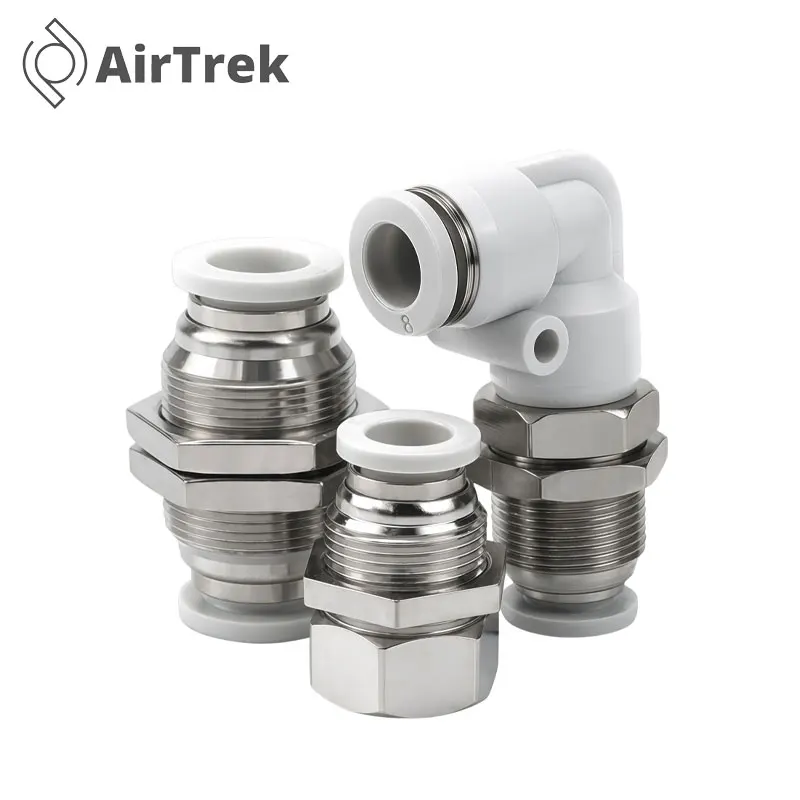 1/10/20 PCS PLM 4-16mm Bulkhead Elbow Pneumatic Fitting L-Type Push-in Air Hose Tube Connector  for Compressor Tools