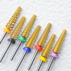 24mm Long Tungsten Steel Nail Drill Bits Golden Durable Milling Cutter Carbide F M C XC Size Manicure Accessories Tools Supplies