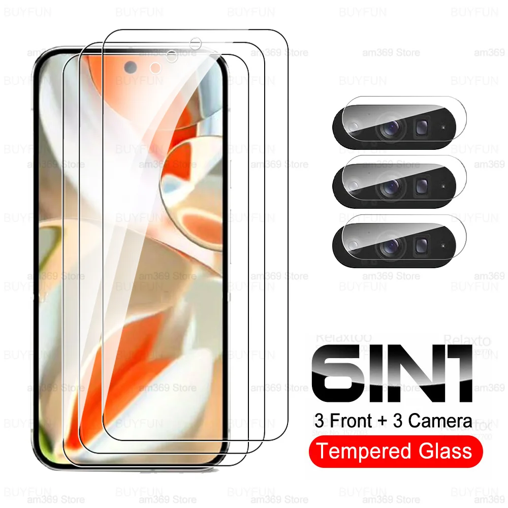 6 in 1 For Google Pixel 9 Pro XL 5G Tempered Glass HD Cover Screen Protector Pixel9 Pixel9Pro Pixel9ProXL 9Pro 9ProXL Lens Film