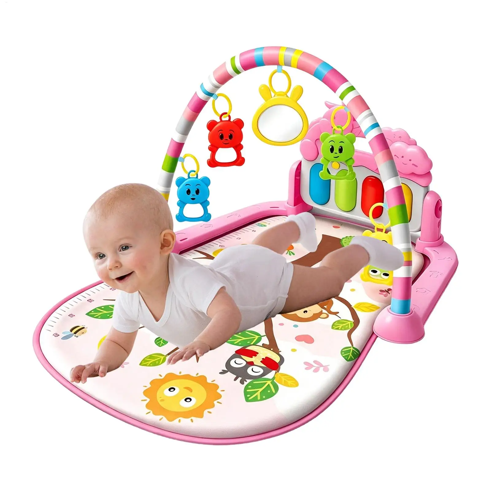 Baby Fitness Stand Pad Crawling Blanket Rack Soft Children Play Mat Educational Sensory Music Cushion For Activity Gym Playing