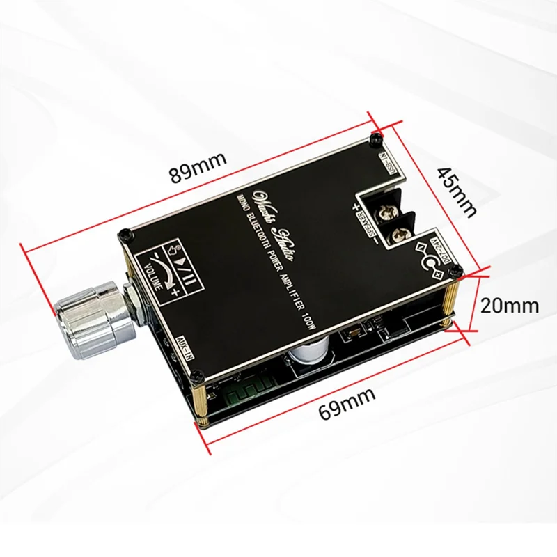 Mono 100W Bluetooth Audio Amplifier Board with TWS Box Function TPA3116D2 BT5.1 Stereo Audio Module DC7-24V ZK-1001B