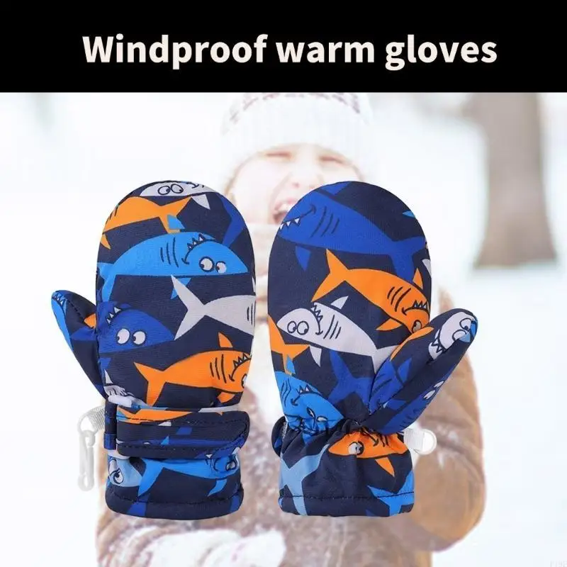 

F19F Kids Winter Gloves Watertight Snow Mittens for Skiing Ice Skating Warm Fleece Lined Gloves Comfortable for Childrfoof