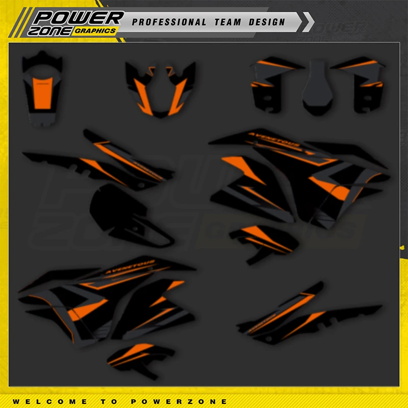 PowerZone Custom Graphics Backgrounds Decals for Stickers Kit For KTM SUPERMOTO 2003-2016 ADV ADV S ADV R 1050 1090 1190 13