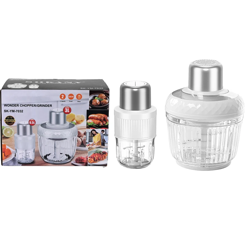 

Maker Factories Minced Glass Bowl Meat Grinder Matel Food Chopper Automatic 2.5L Electric Multifunctional Kitchen Plastic