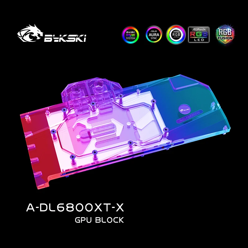 Bykski GPU Water Block for PowerColor Radeon RX 6800 XT 16GB X-Serial Card / Copper Cooling RGB Radiator A-DL6800XT-X