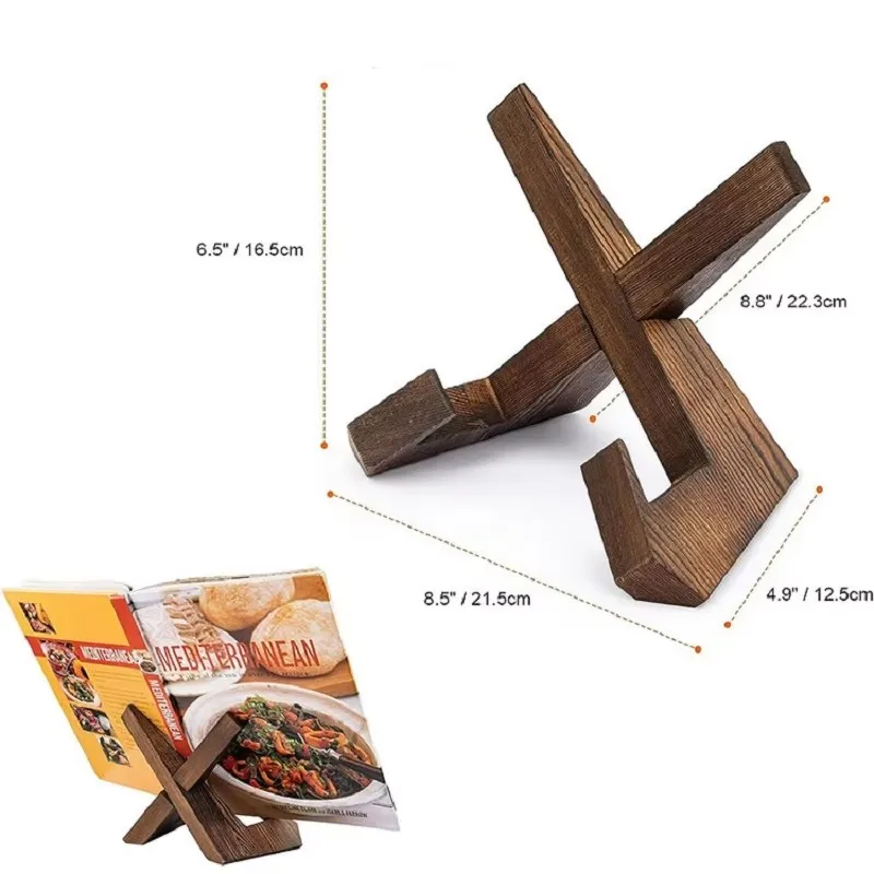 Wooden Recipe Book Stand CD Record Photo Display Rack Plate IPad Holder Table Easel Stand Cookbook Holder Kitchen Tool