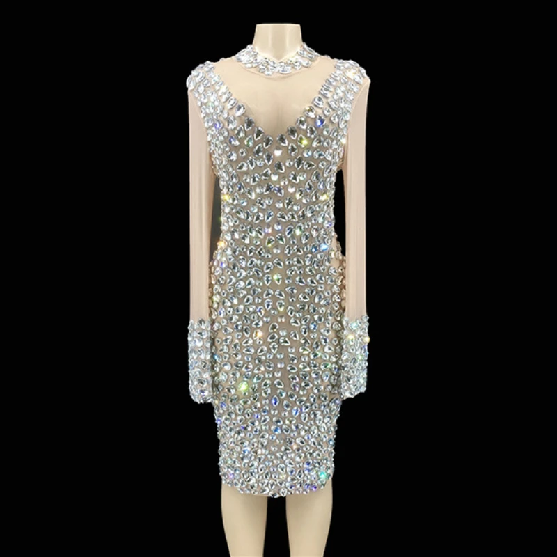 2025 moda Primavera nuevo brillante lentejuelas de diamante elegante vestido de noche cóctel fiesta noche ropa de mujer atmosférica de alta gama