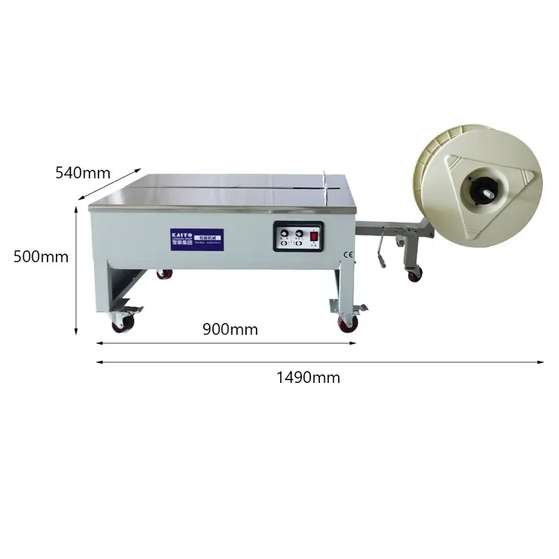 CE KAITO Automatic Tabletop PET Strapping Machine for Adjustable Tension High Safety Carton Box Export Cargo Bundling