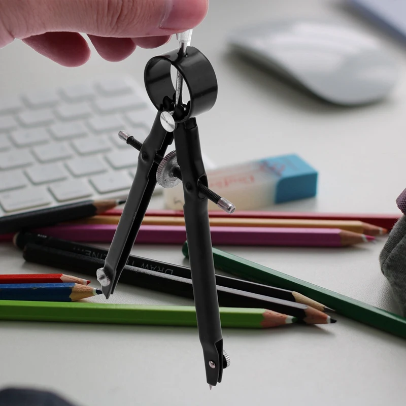 بوصلة احترافية ABXH مع قفل، بوصلة للهندسة، بوصلة قوس زنبركية 6 بوصة، بوصلة دقيقة للرياضيات، بوصلة صياغة، C