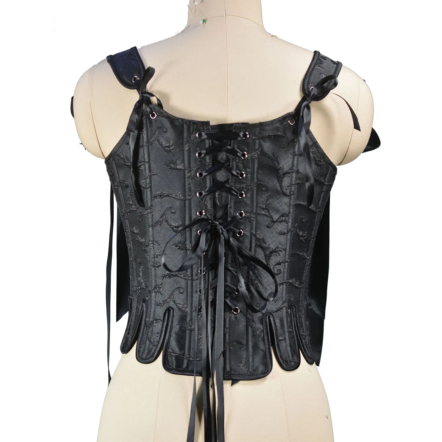 Women Corset with Straps Black Overbust Corsets Vest Plus Size Steampunk Corsets and Bustiers Jacquard Corset Top