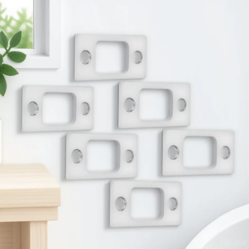 

6pcs Stainless Steel Deadbolt Strike Adjustable Reinforcement Security Lock Replacement Parts Door Striker Plate Spacer Sliding