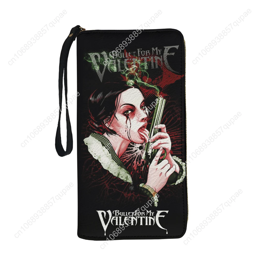 Bullet for My Valentine Custom Wallet Purse Mens Womens Teenagers Zipper Long Wallets Double Print  Portable Wallet Gift Bag
