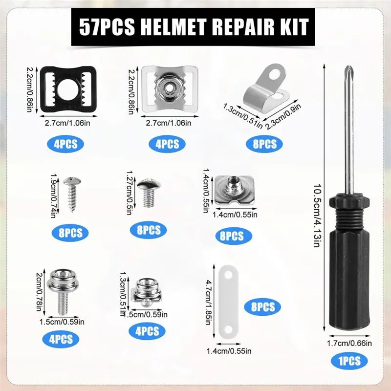 L71A Hockey Helmet Repair Kit Helmet Maintenance Tools Replacement Parts Clips Screws Hardware For Football Baseball